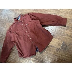 Carhartt S96CLY Flannel Lined Canvas Shirt Jacket Mens XL Clay Burnt Orange Snap